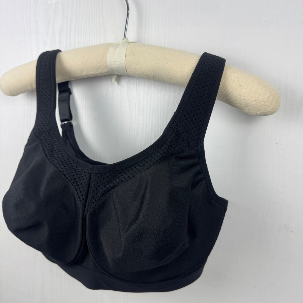 Glamorise Sport 36D Sports Bra‎ Black Underwire High Impact Back Closure 9066 - Picture 4 of 13